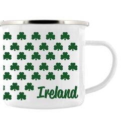 All Over Shamrocks Enamel Mug